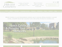 Tablet Screenshot of hillcrest-cemetery.com